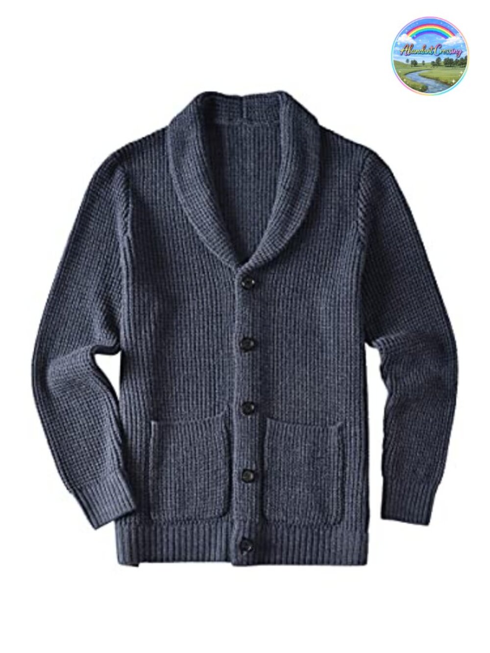 Men's Shawl Collar Cardigan Sweater with Pockets – Wool Blend Knit Button-Up